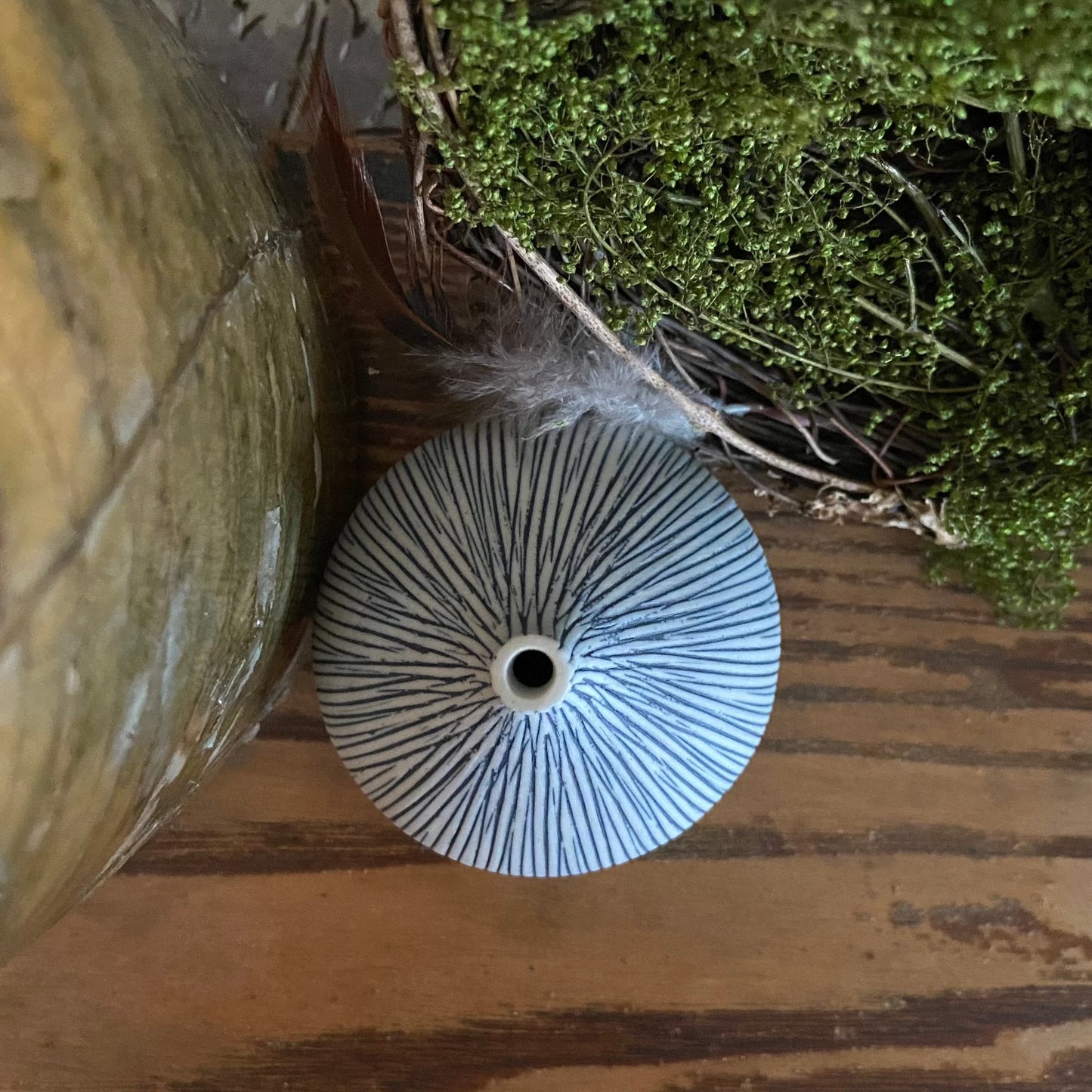 Blue Striped Bud Vase