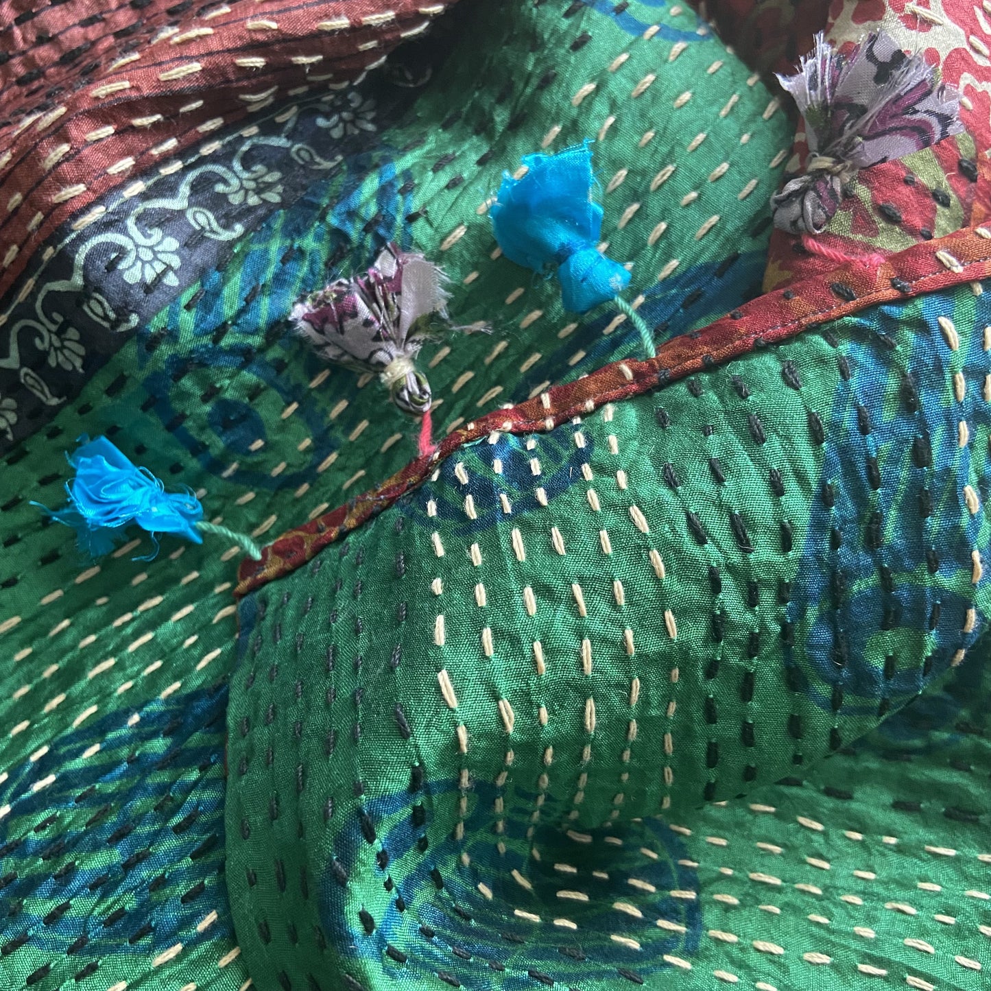 Kelly Cool Silk Kantha Sari Scarf