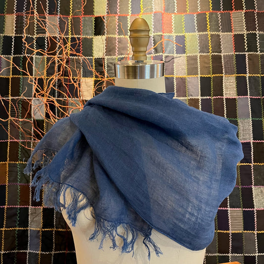 Marine Sheer Linen Scarf