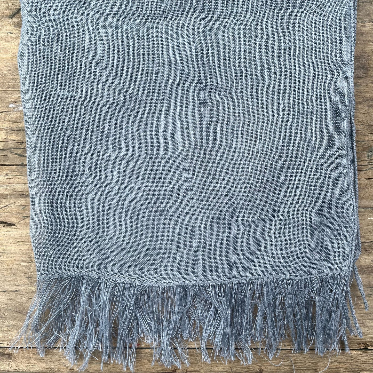 French Blue Sheer Linen Scarf