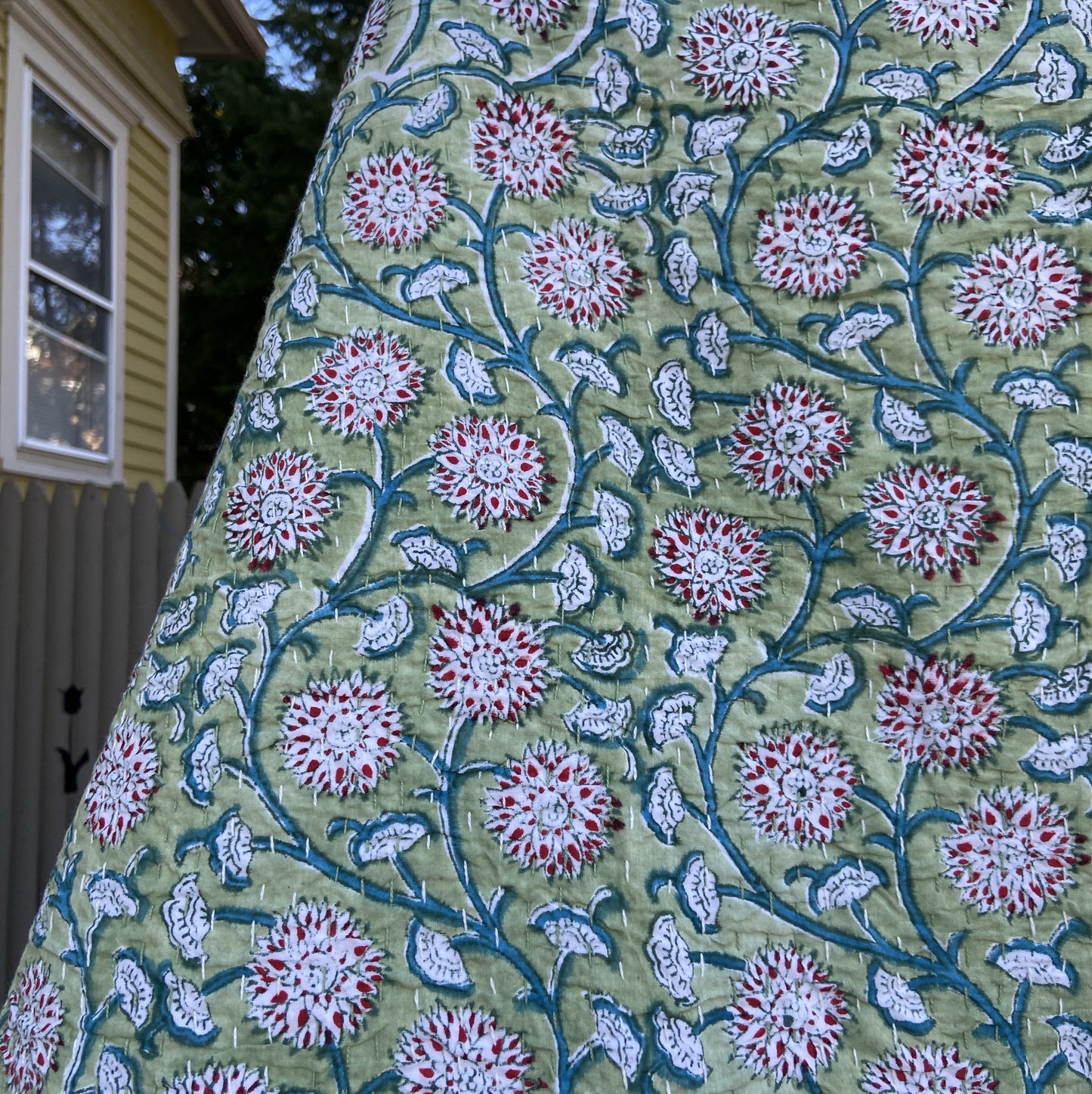 Sea Breeze Twin Sized Kantha Quilt