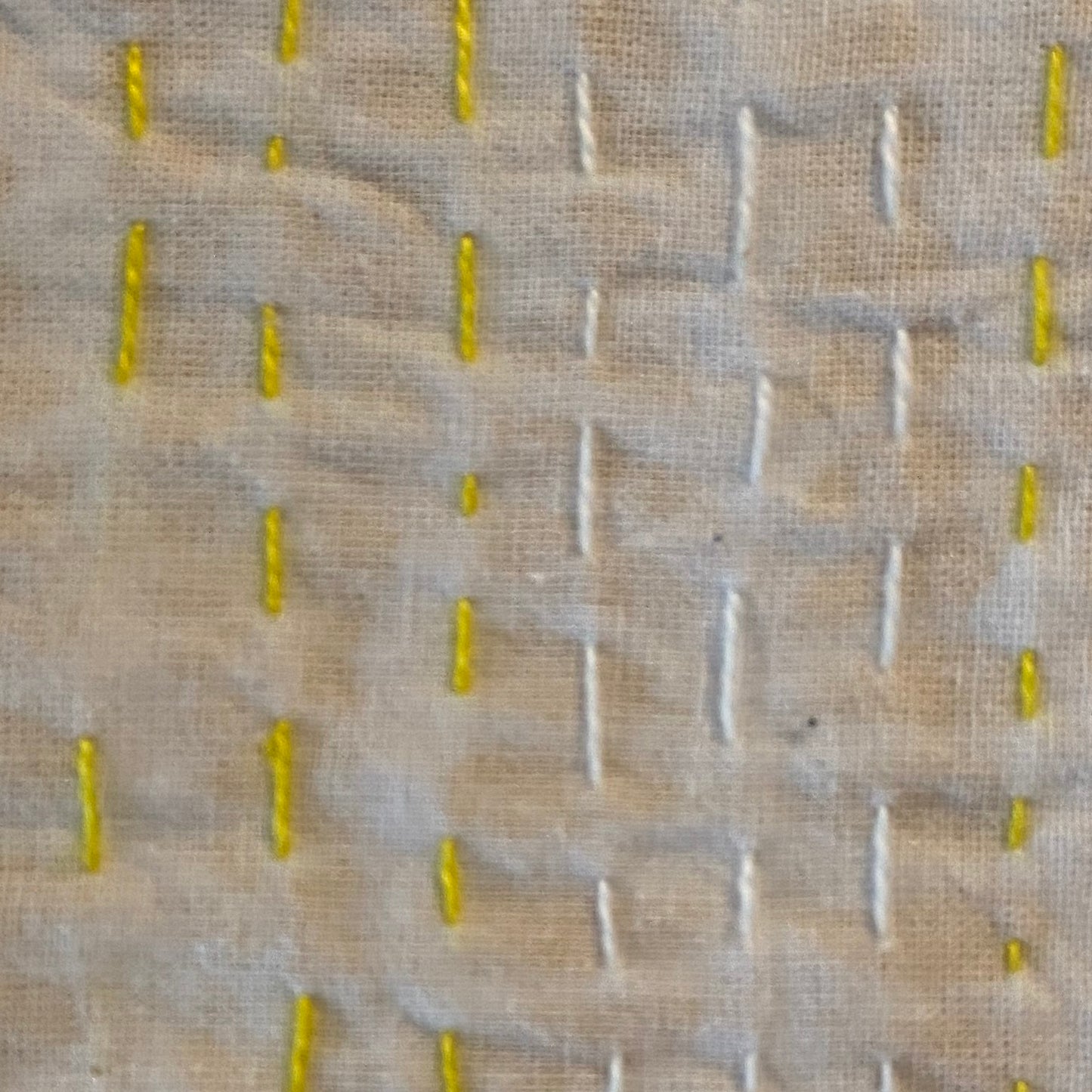 Lemon Drop Twin Sized Kantha Quilt