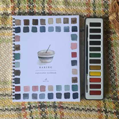 Baking Watercolor Workbook & Paint Set