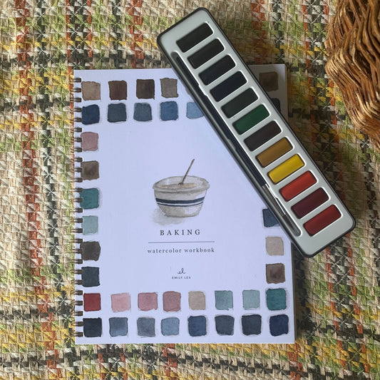 Baking Watercolor Workbook & Paint Set