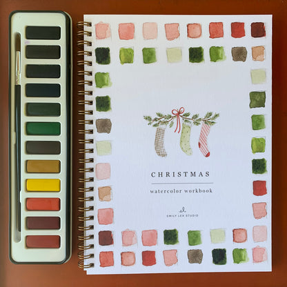 Christmas Watercolor Workbook & Paint Set