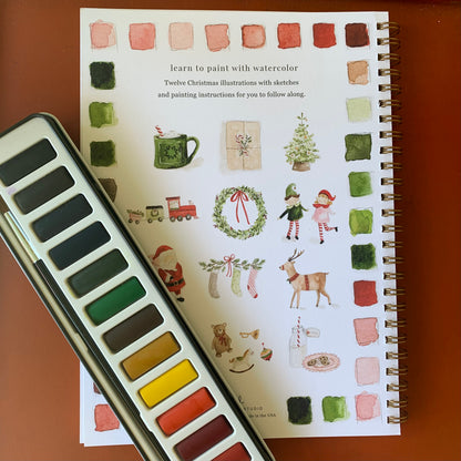 Christmas Watercolor Workbook & Paint Set