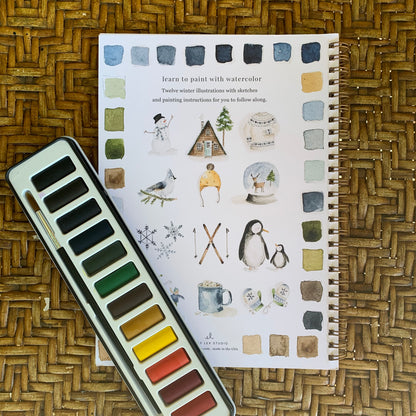 Winter Watercolor Workbook & Paint Set