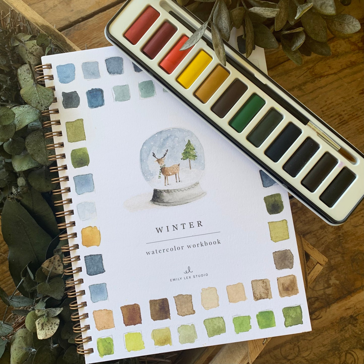 Winter Watercolor Workbook & Paint Set