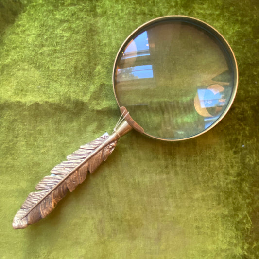 Brass Feather Magnifying Glass