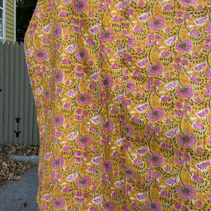 Clementine Twin Sized Kantha Quilt