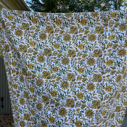 Honey Twin Sized Kantha Quilt