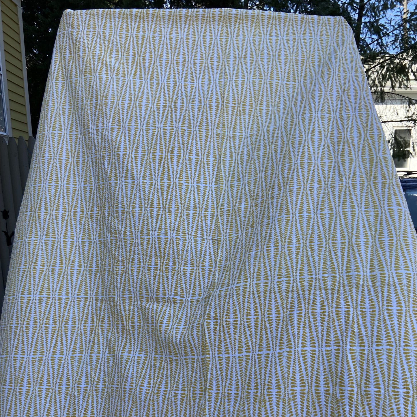 Lemon Drop Twin Sized Kantha Quilt